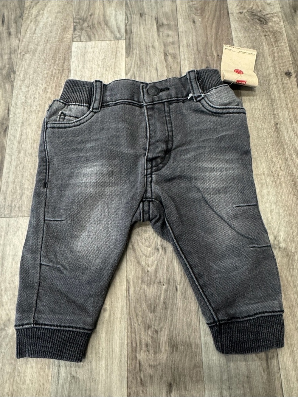 Levi’s Baby Jogger Jeans 6M Black Denim Pull-On Pants Soft Stretch ‎ NWT